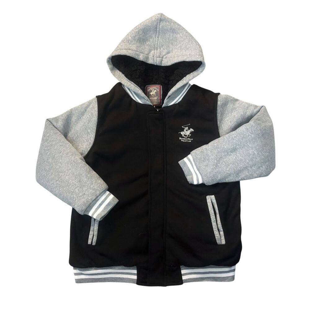 Beverly Hills Polo Club Gray/Black Fleece-Lined Jacket Boys Size XL (18/20)